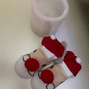 Festive Red and White Unisex Baby Booties